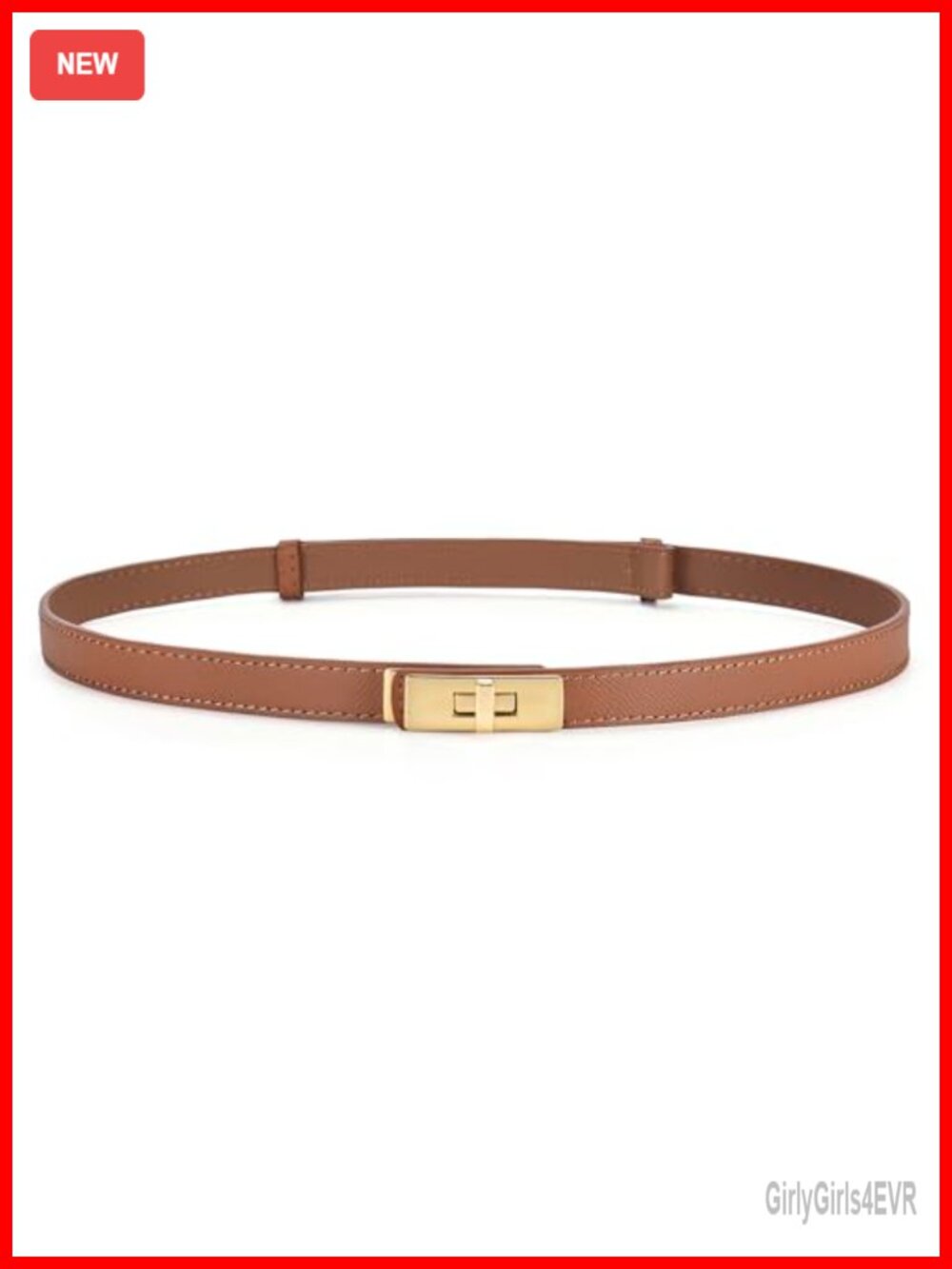Adjustable Skinny Leather Belt Slim Thin Waist Belt for Dress Jeans Pants